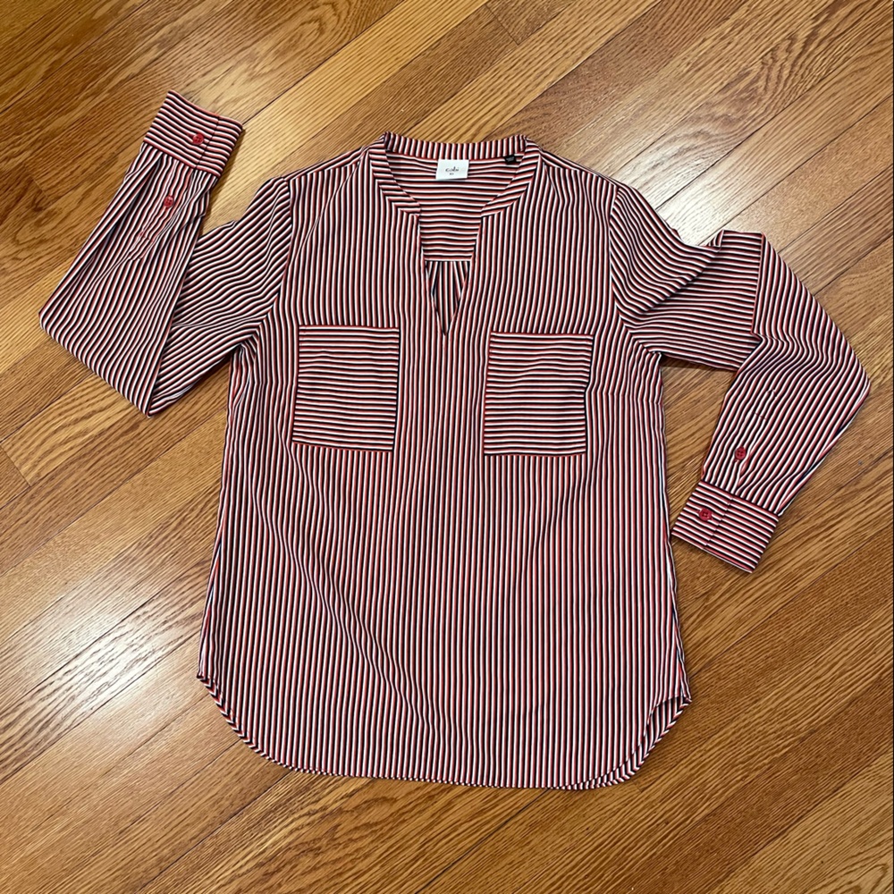 CABI ‘Franklin’ Blouse Striped Red White & Blue